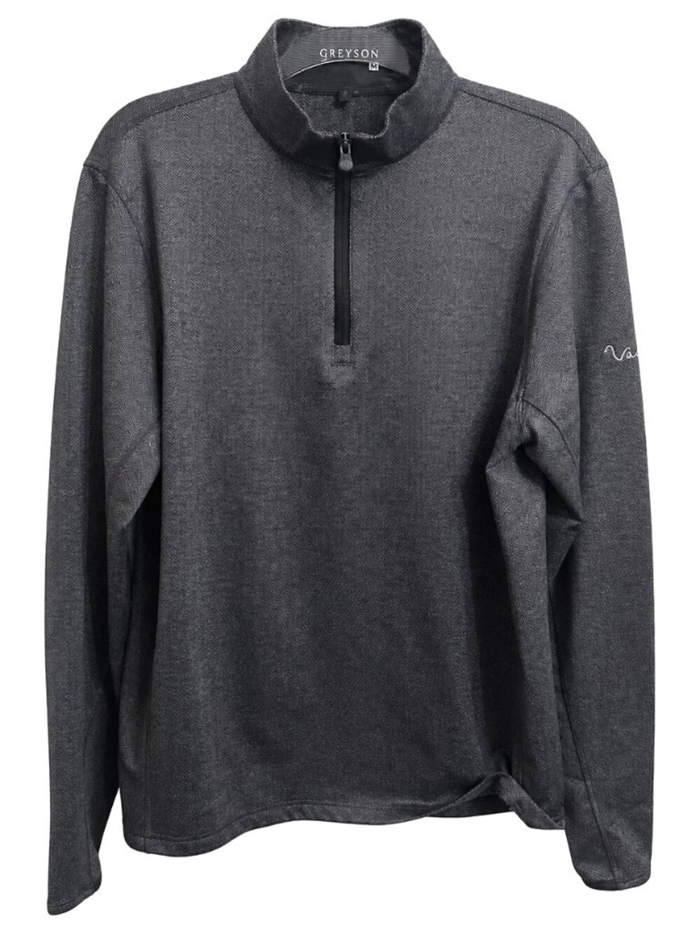 Greyson EUC Gray Herringbone Golf Club Quarter-Zip Pullover